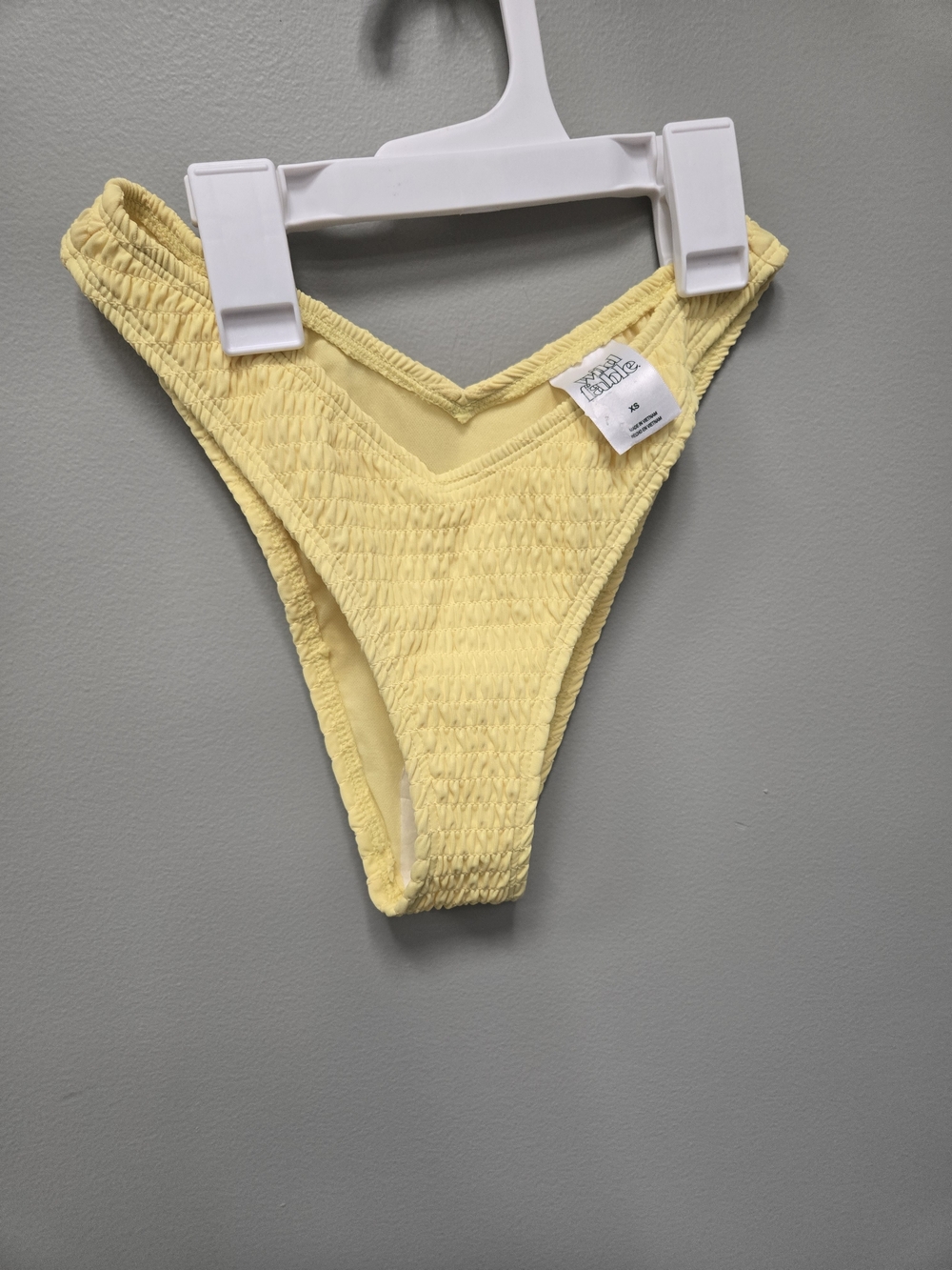 XS Yellow Ribbed Bikini Bottom NwOT